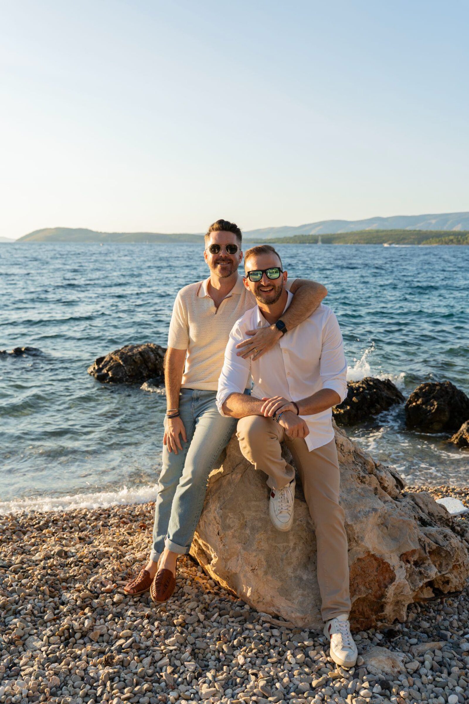 George and Kevin by the Greek coast