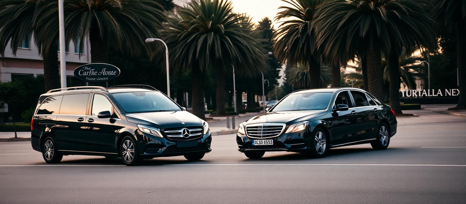 Private transfer cars waiting in Athens